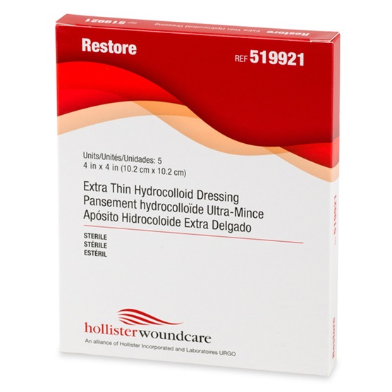 Hollister Incorporated 519921 Restore extra thin hydrocolloid dressing box